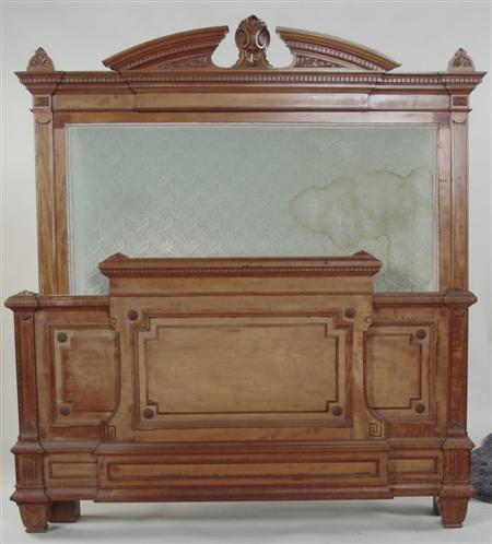 Appraisal: A seven piece neo-classical style satinwood bedroom suite comprising a