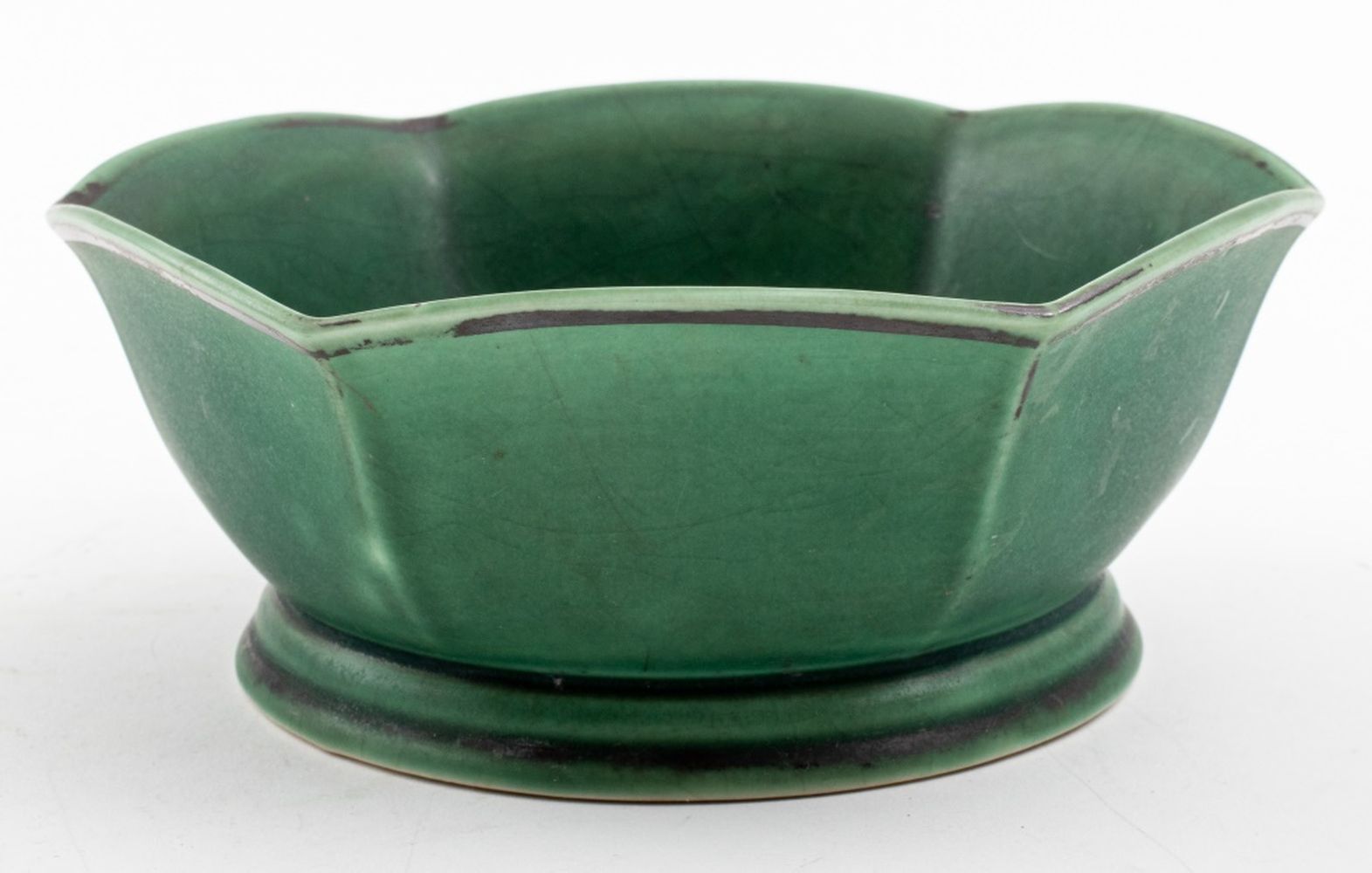 Appraisal: ARABIA FINLAND SHUOMI MATTE GREEN CERAMIC BOWL Mid-Century Arabia Finlandi