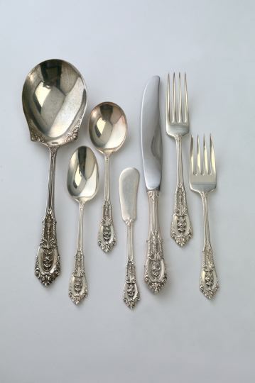 Appraisal: Seventy-Three-Piece Partial Service of Wallace Sterling Silver Rose Point Flatware