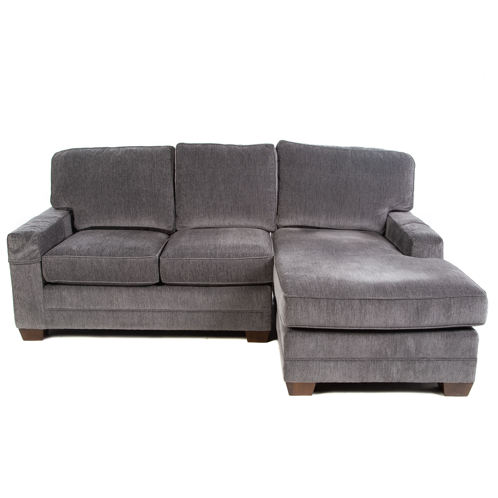 Appraisal: KING HICKORY UPHOLSTERED CHAISE LOUNGE SOFA Three-cushion upholstered sofa in