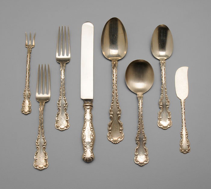 Appraisal: International Louis XV Sterling Flatware American th century pieces various