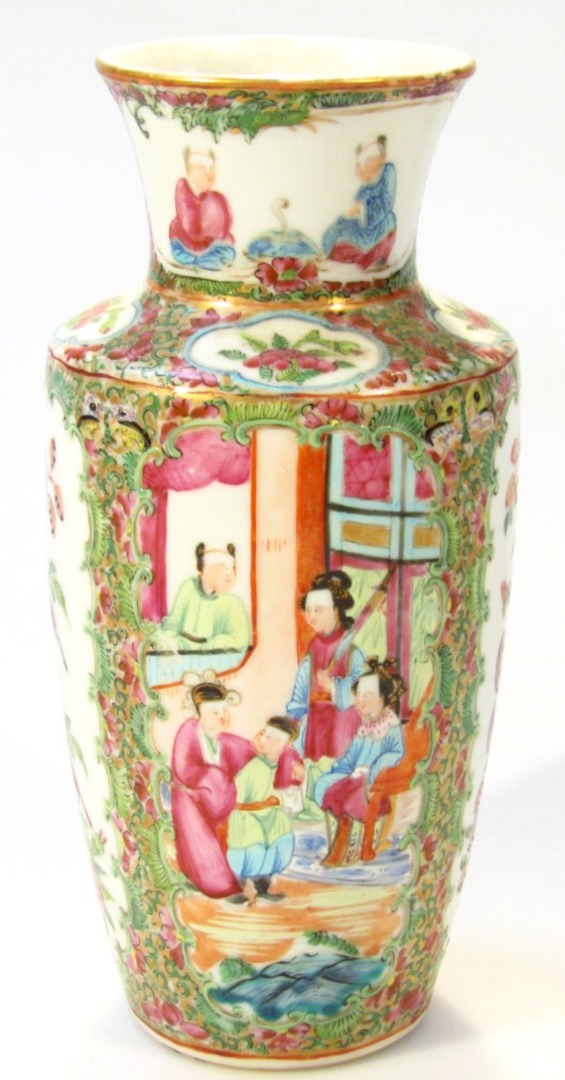 Appraisal: A thC Cantonese famille vert vase the shouldered circular body