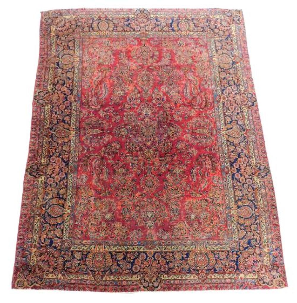 Appraisal: RUG Antique Persian Sarouk Kashan ' x ' wool on