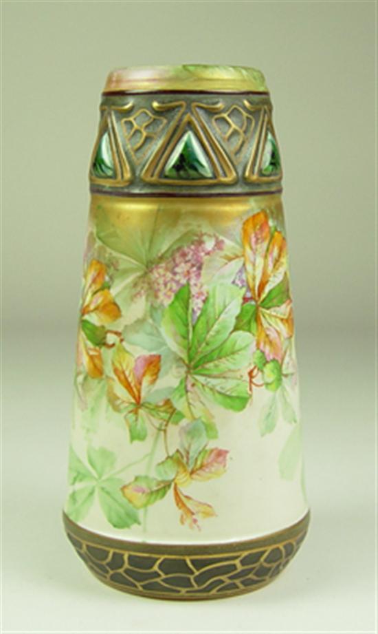 Appraisal: Alexandra Porcelain Vase Hand painted and transfer deoration of flowers