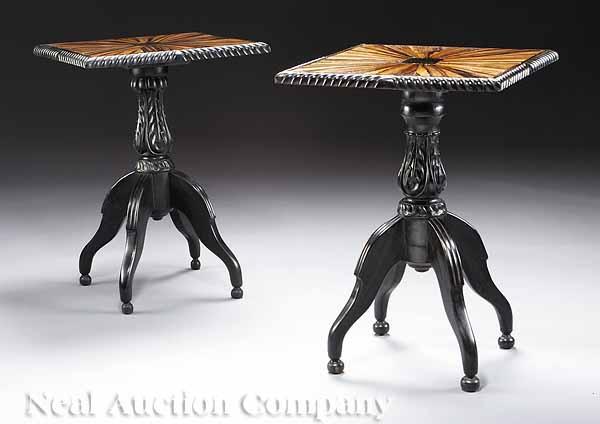 Appraisal: A Good Associated Pair of Anglo-Indian Carved Ebony and Calamander