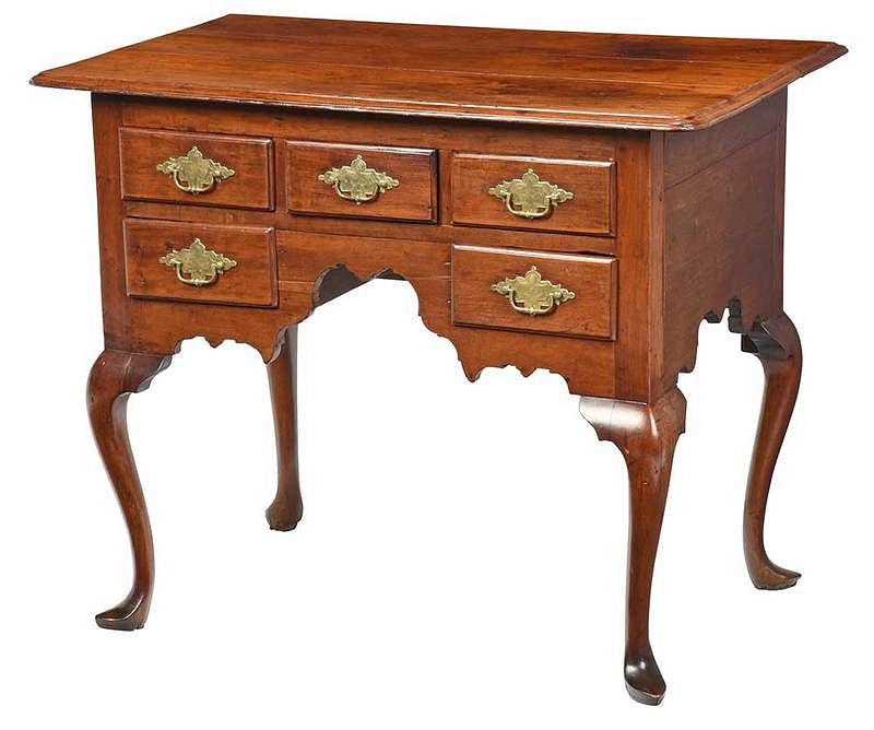 Appraisal: Pennsylvania Queen Anne Cherry Dressing Table th century molded top