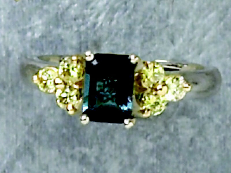 Appraisal: BLUE TOPAZ RING k and k two tone gold ring