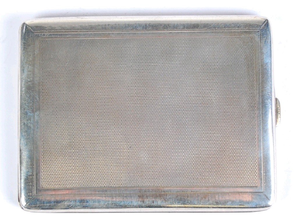 Appraisal: SILVER POCKET CIGARETTE CASE oblong and engine turned wide Birmingham