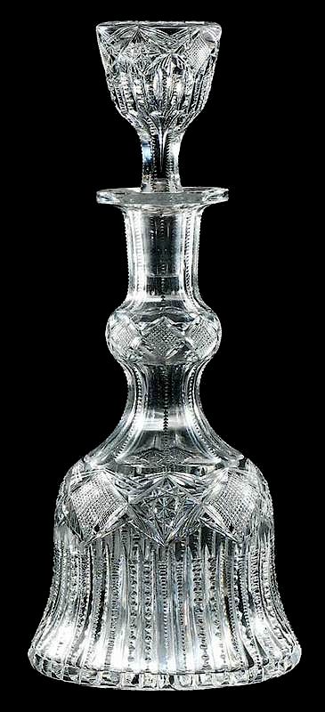 Appraisal: Cut Glass Decanter Pitkin and Brooks bell shaped prism pattern