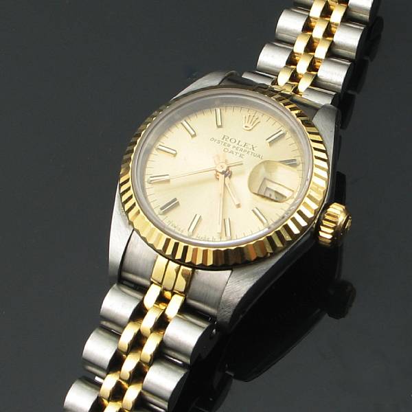 Appraisal: A Rolex Oyster Perpetual Date lady's stainless steel and k