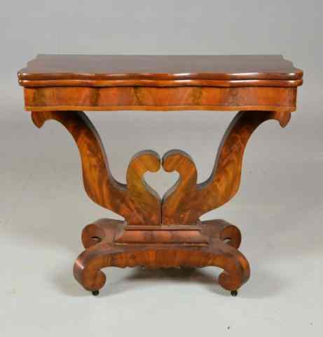 Appraisal: A New York Classical Fold Over Card TableThe mahogany wood