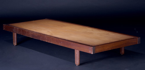 Appraisal: GEORGE NAKASHIMA Walnut daybed on turned legs Provenance available x