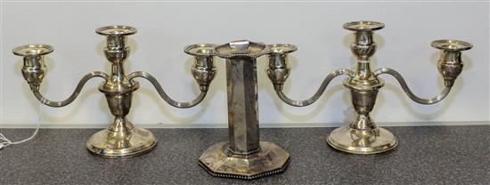 Appraisal: Sale Lot A Pair of American Silver Three-Light Candelabra having