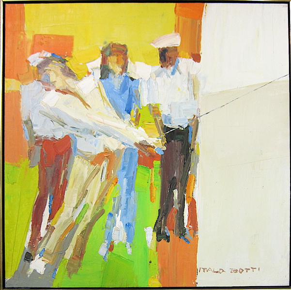 Appraisal: ITALO BOTTI OIL ON CANVAS New York - Figures Golfing