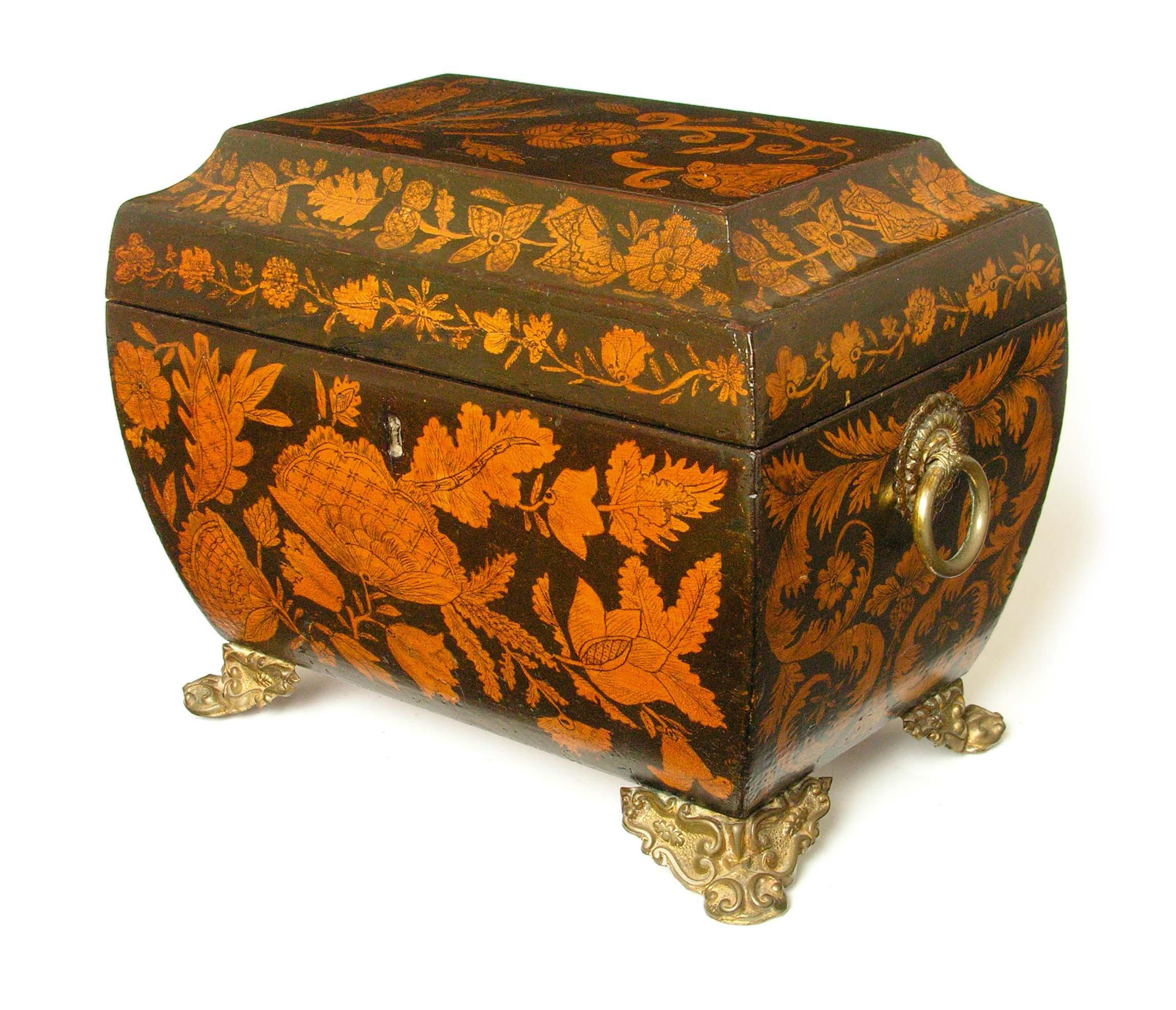 Appraisal: A late Regency penwork tea caddy