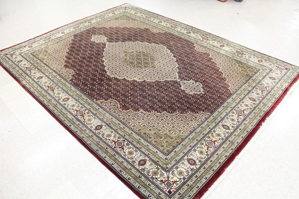 Appraisal: HAND KNOTTED ORIENTAL CARPET Indo-Persian Bijar design Herati floral and