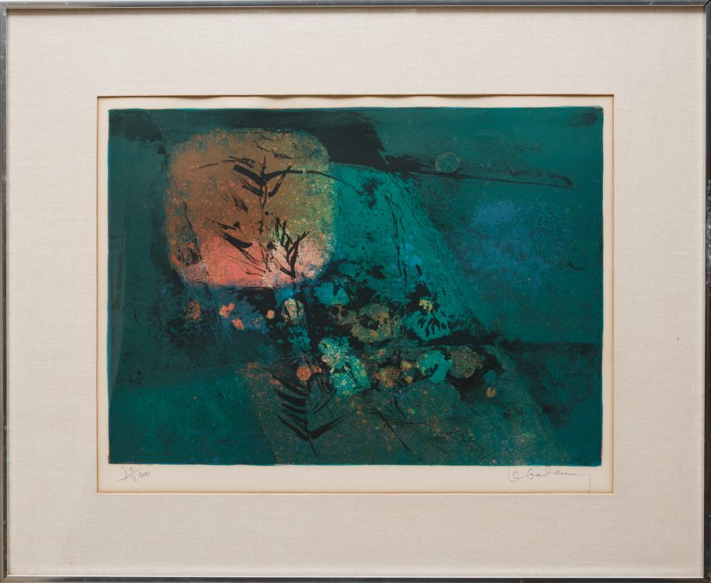 Appraisal: Hoi Lebadang Vietnamese French - Abstract Compositions lithographs on paper