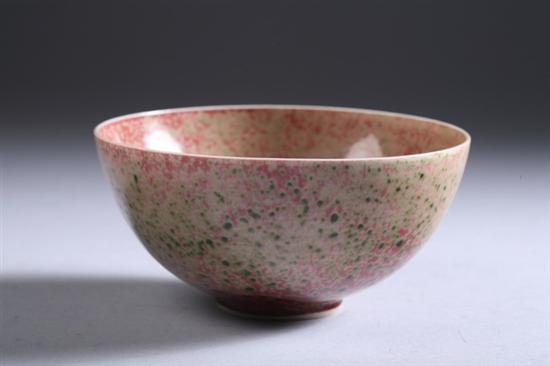 Appraisal: CHINESE PEACH BLOOM PORCELAIN BOWL Kangxi six-character underglazed blue mark