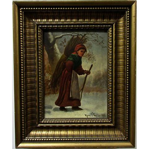 Appraisal: MYRA J TAYLOR BRITISH TH CENTURY THE TWIG GATHERER OIL