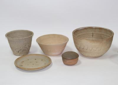 Appraisal: Katharine Pleydell-Bouverie British - a group of unglazed stoneware comprising