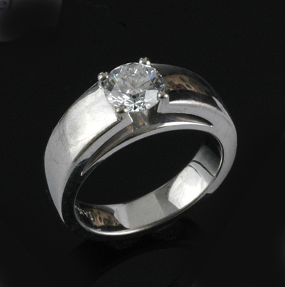 Appraisal: A diamond solitaire ring The round brilliant cut diamond of