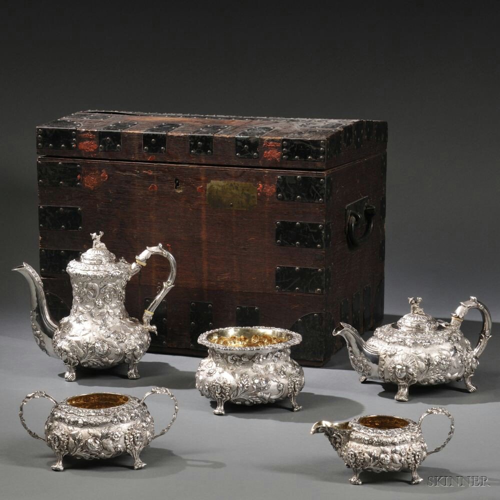 Appraisal: Five-piece Victorian Sterling Silver Tea and Coffee Service London -