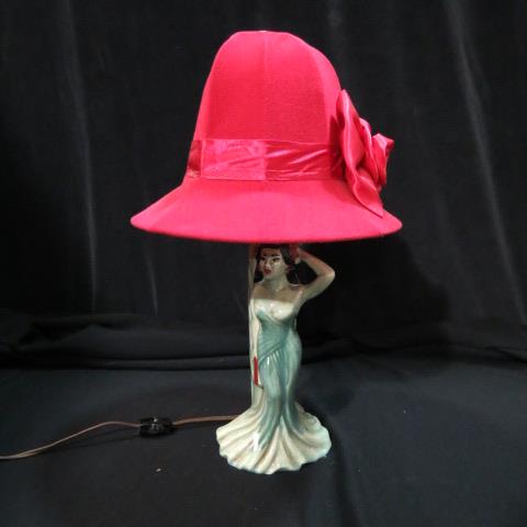 Appraisal: Ceramic Figural Lamp of a Spanish Dancer red shade