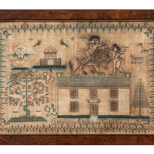 Appraisal: An English Embroidered Needlework Sampler Circa identified Ellen Altham Clitheroe