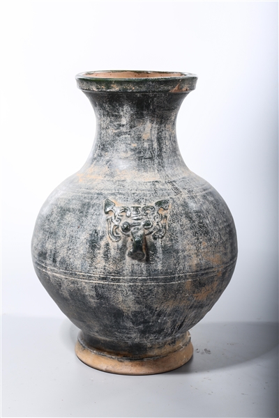 Appraisal: Chinese Han-style green glazed pottery jar x approx