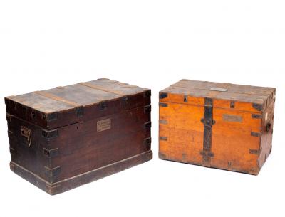 Appraisal: The Berkeley Plate Chests th Century each oak with iron