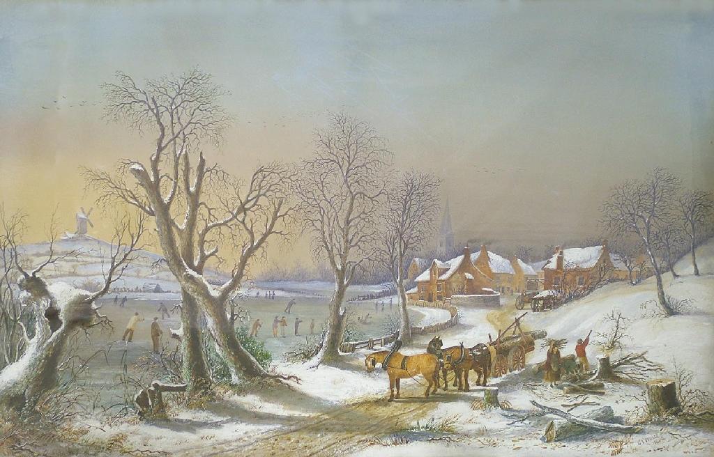 Appraisal: Possibly by Charles Pilkington White th century - winter landscape