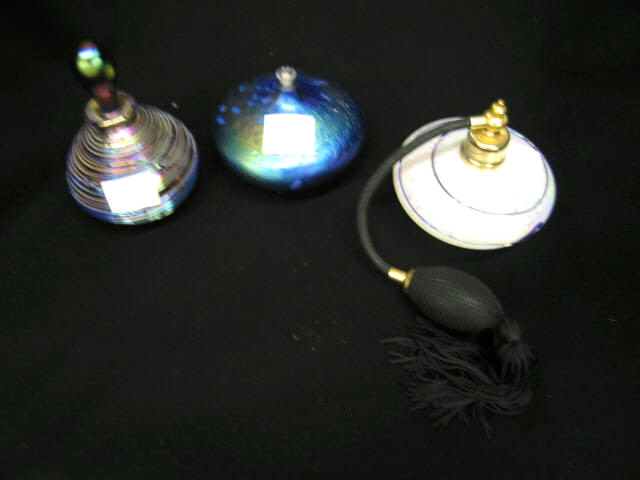 Appraisal: Pcs Art Glass atomizer perfume bottle and a lamp burner