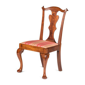 Appraisal: A Queen Anne Carved and Figured Walnut Side Chair Likely