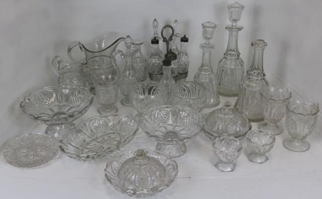 Appraisal: PCS OF NEW ENGLAND PINEAPPLE PATTERN GLASSTABLEWARE TO INCLUDE ONE