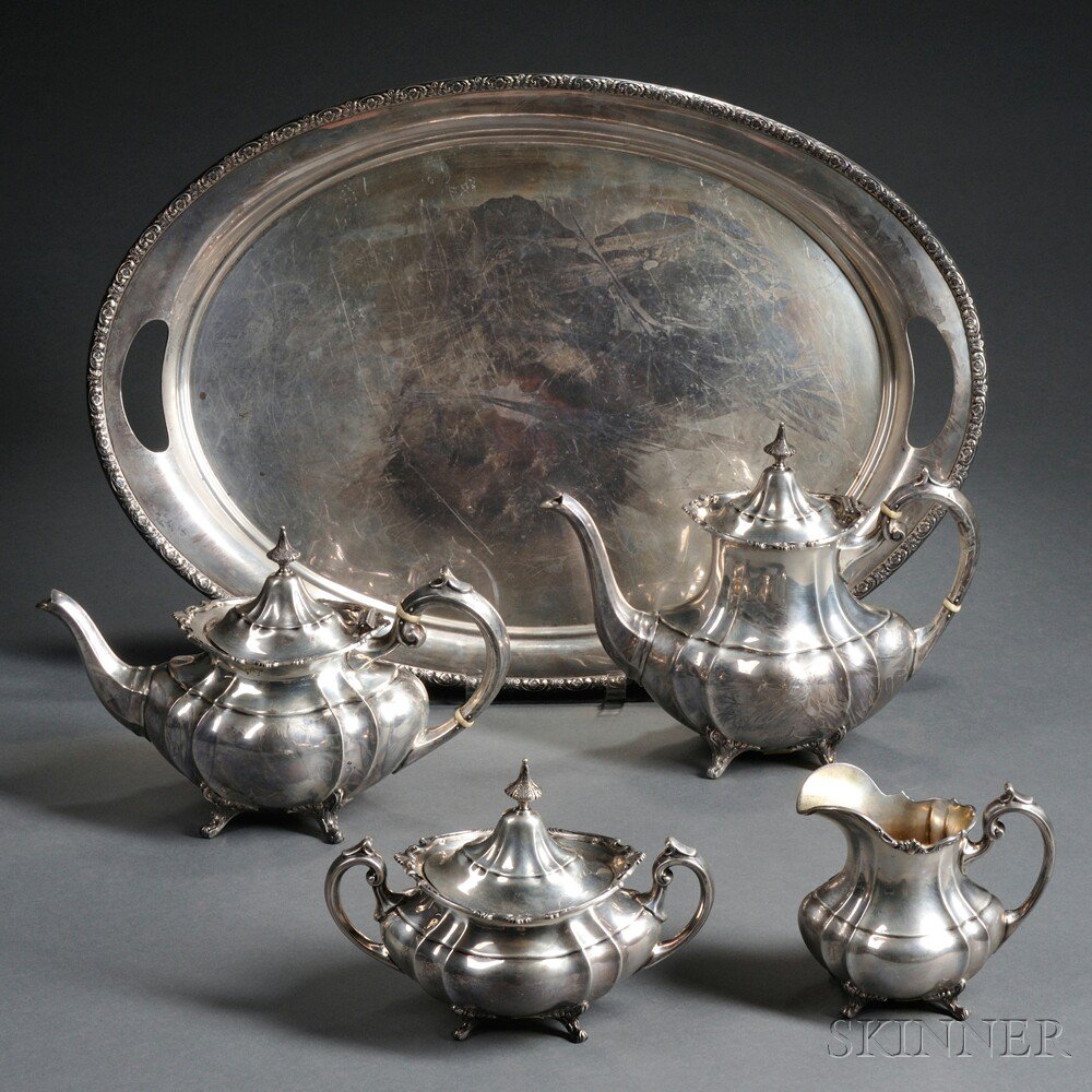 Appraisal: Assembled Five-piece American Sterling Silver Tea and Coffee Service Reed