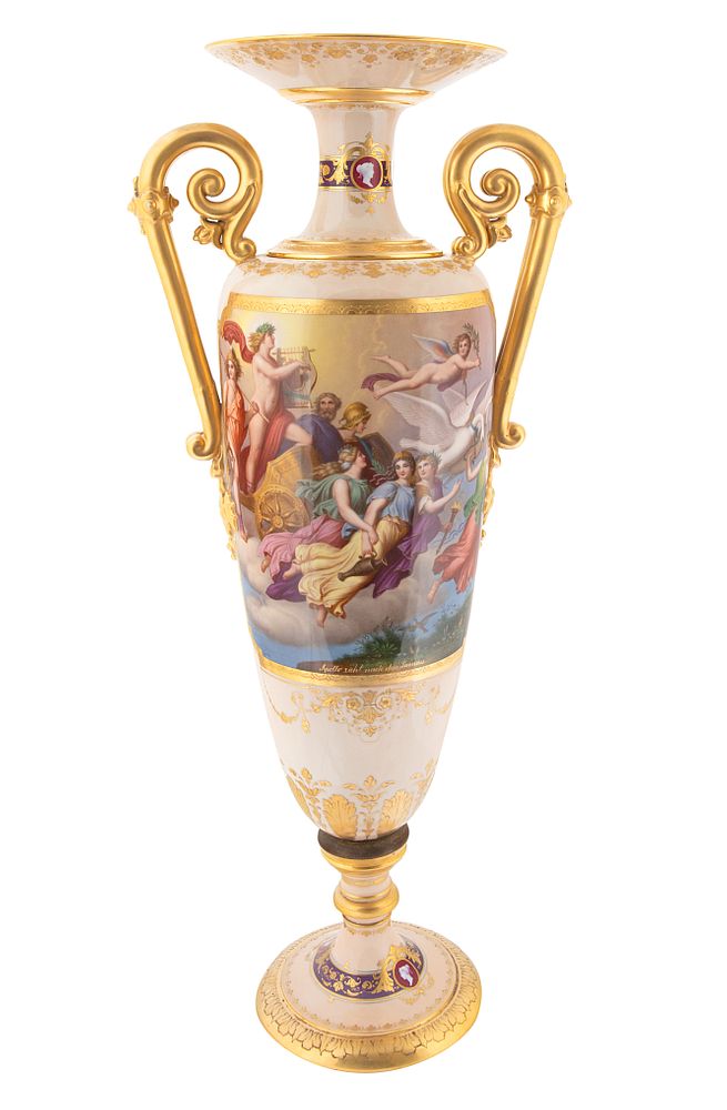 Appraisal: AN AUSTRIAN PORCELAIN 'APOLLO AND THE MUSES GOING TO MT