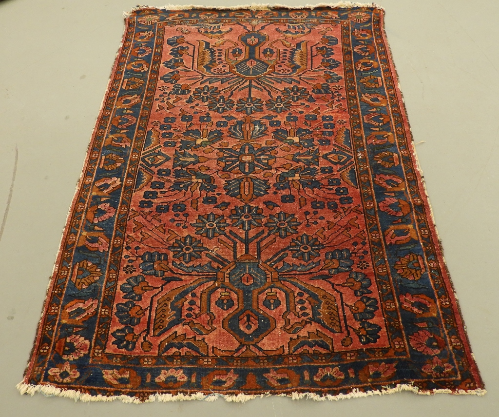 Appraisal: ESTATE LILIHAN SAROUK CARPET RUG Persia C Open red geometric