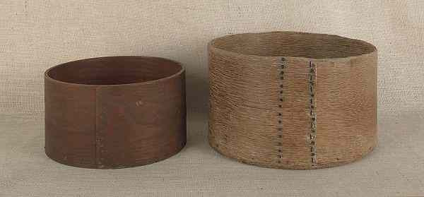 Appraisal: Two bentwood pantry boxes th c h dia and h