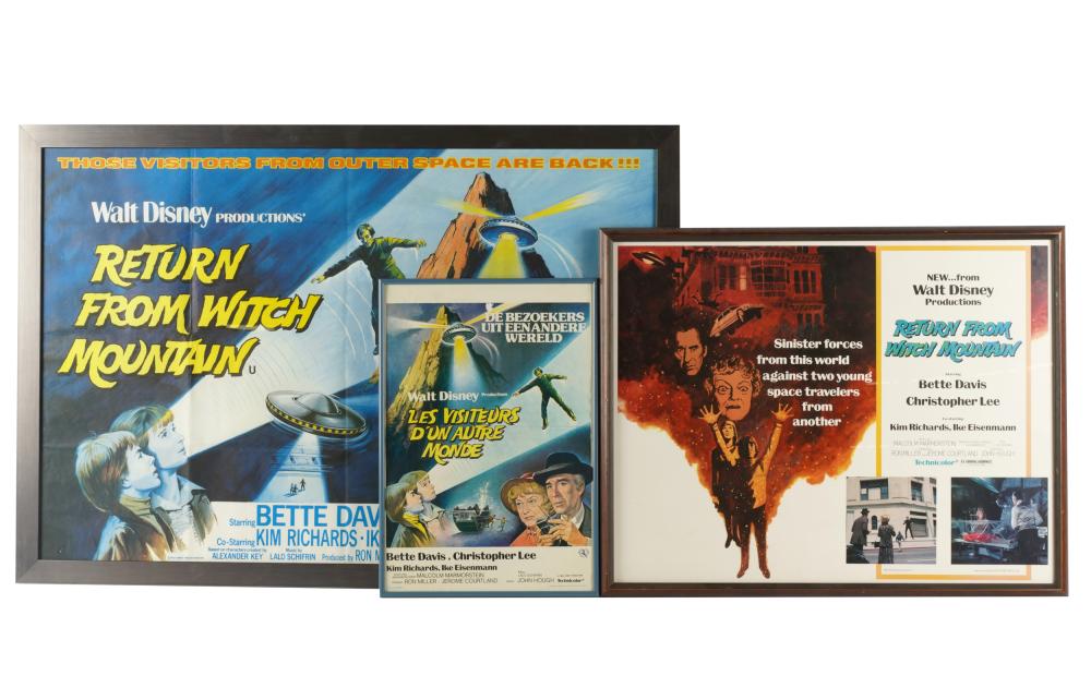 Appraisal: THREE WALT DISNEY WITCH MOUNTAIN MOVIE POSTERScomprising two English versions