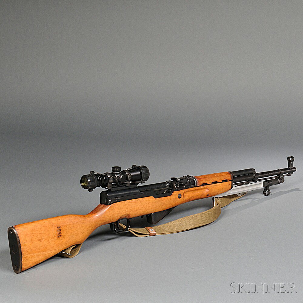 Appraisal: Romanian SKS Semiautomatic Rifle and Scope c serial number RB