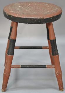 Appraisal: Windsor stool with round seat on bamboo turned legs underside