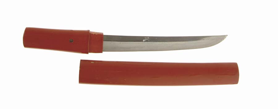 Appraisal: JAPANESE SHOWA PERIOD TANTO shobu zukuri blade with horimono blade