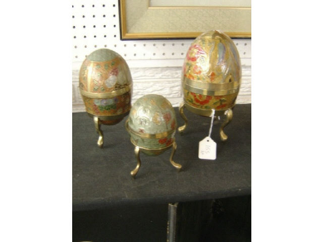 Appraisal: PC ENAMELED BRASS EGGS