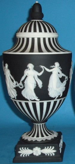 Appraisal: Wedgwood Black White Jasper Covered Large Size Urn Height cm