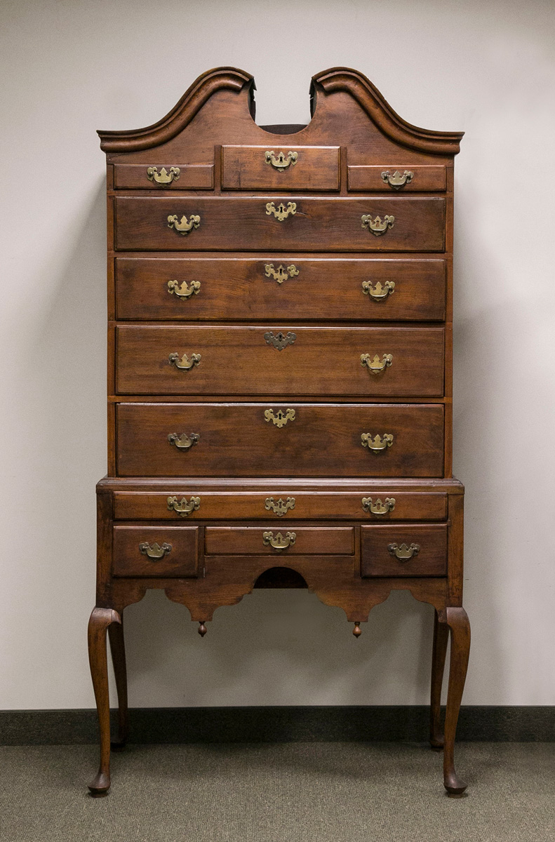 Appraisal: New England Queen Ann Bonnet Top Highboy