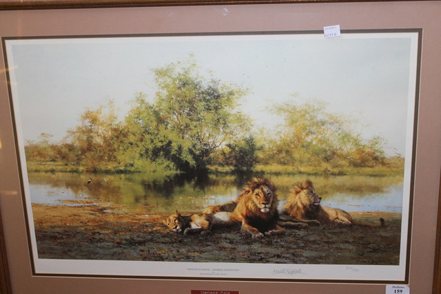 Appraisal: David Shepherd British b African Evening- Zambezi Waterhole signed and