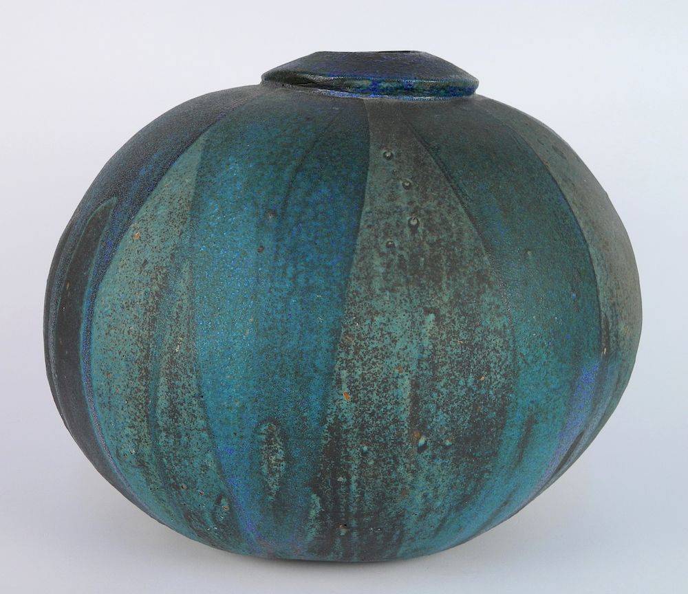 Appraisal: Howard Kottler ceramic vessel Howard Kottler American - - ''Pumpkin