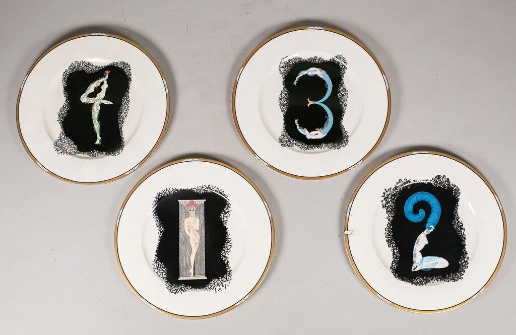 Appraisal: Erte The Numerals porcelain plates Numbers and Circa Made in