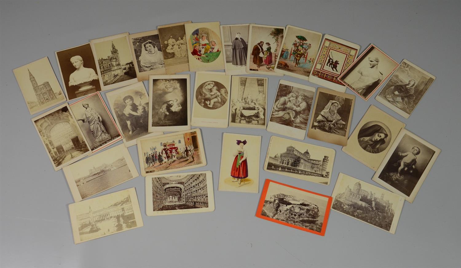 Appraisal: Ephemera carte de visites European to include scenery costumes works