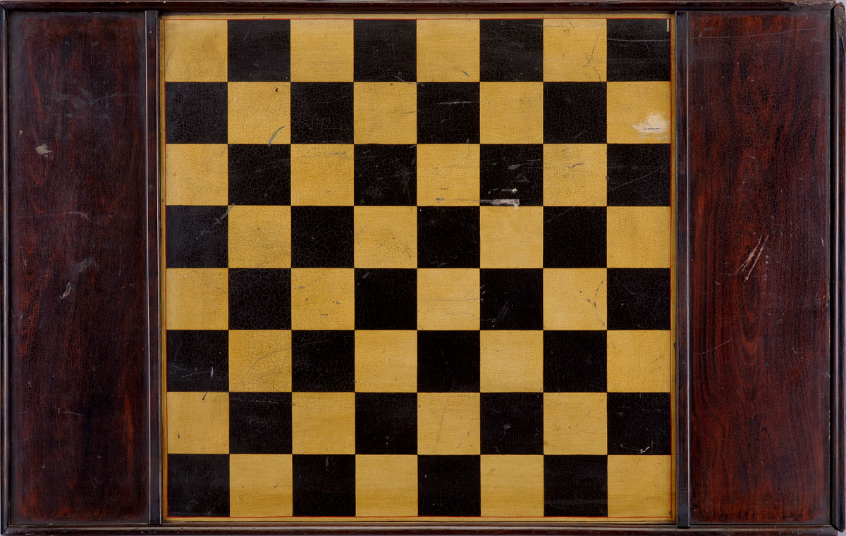 Appraisal: AMERICAN PAINTED AND DECORATED GAME BOARD OF LARGE SIZE The